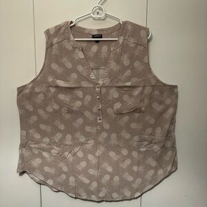 Torrid Linen-like Sleeveless Top with Pineapple Print